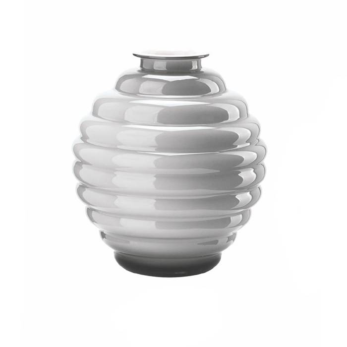 Vaso Cristallo Onlylux Anelli Grigio 31 cm OL02998
