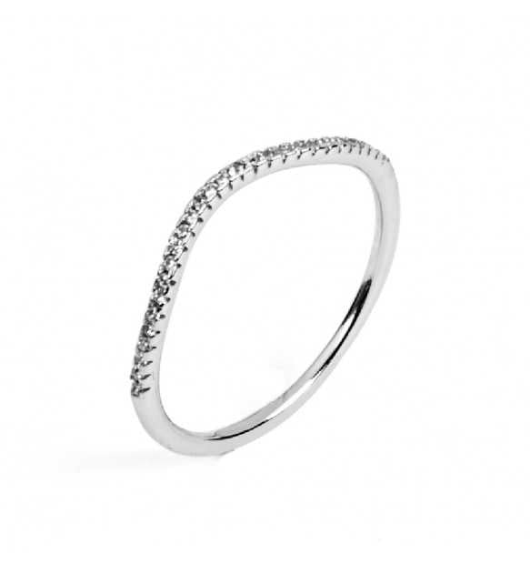 Anello Donna 4US Cesare Paciotti Argento 925 Zirconi Bianchi Misura 14 4UAN4249W/14