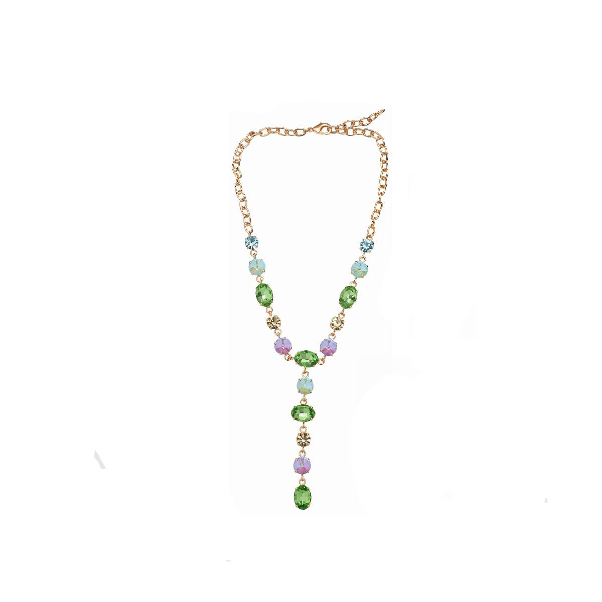Collana Donna Ottaviani Bronzo Dorato Cristalli Multicolor 500771C