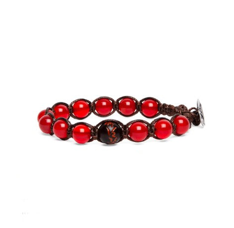 Bracciale Unisex Tamashii Pietra Agata Rosso Passione Elemeto Terra BHS906-124