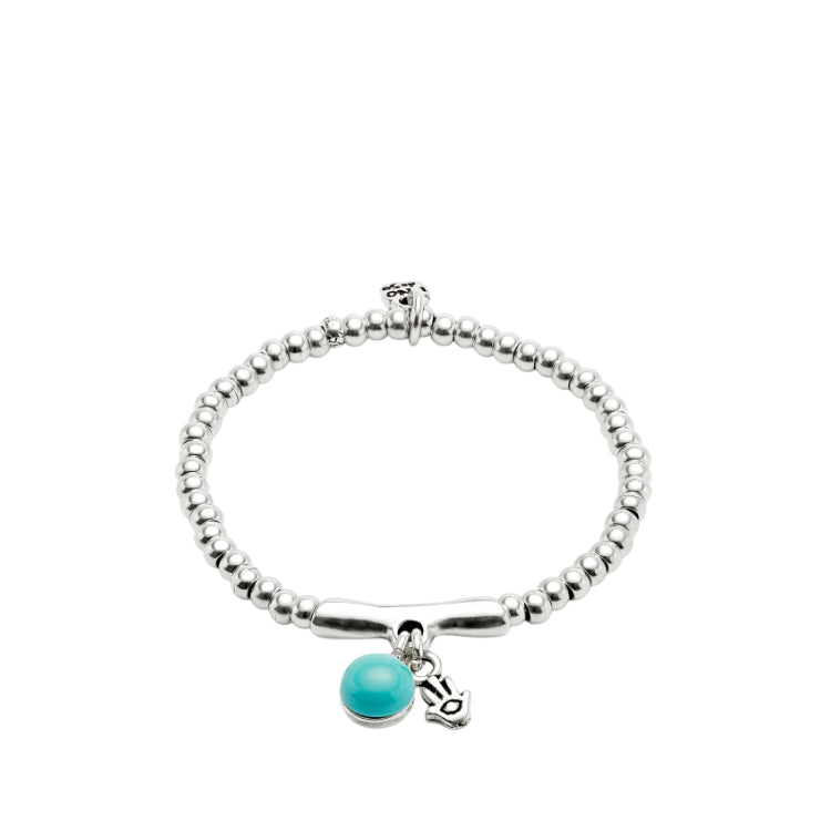 Bracciale Donna Uno De 50 Sfere Placcato Argento Cristallo Murano Mano Di Fatima PUL2534TURMTL0M