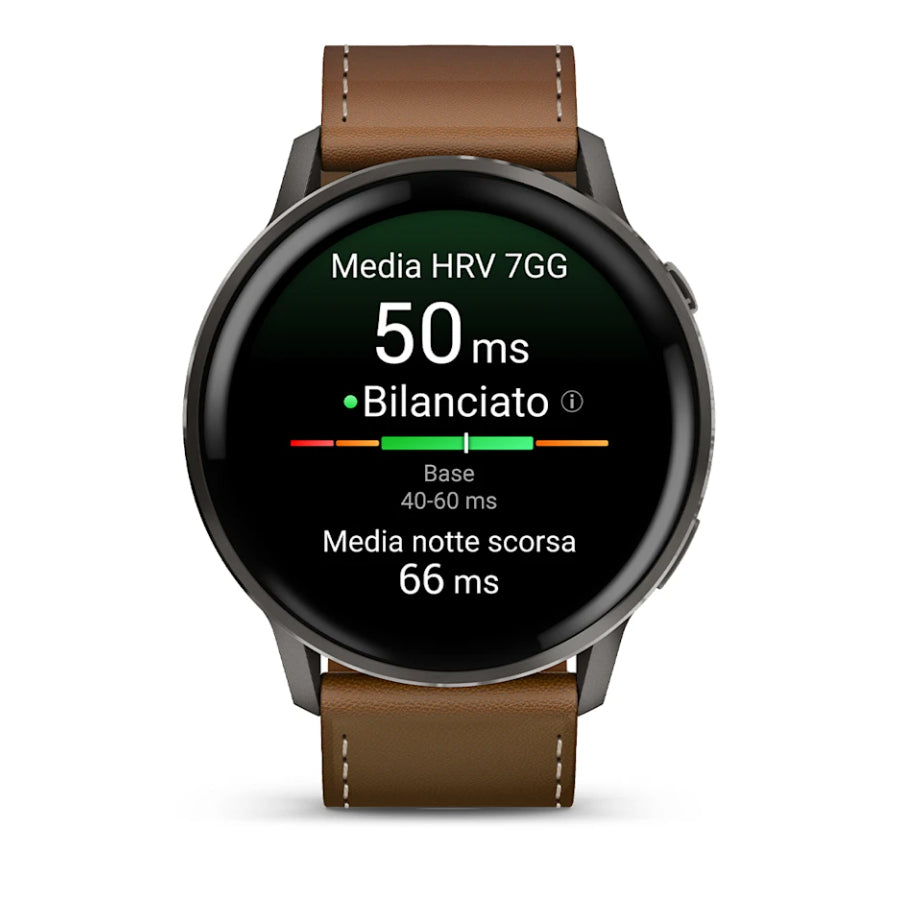 Orologio Garmin Smartwatch Venu 4 - 45 mm Pelle Marrone 010-03014-03