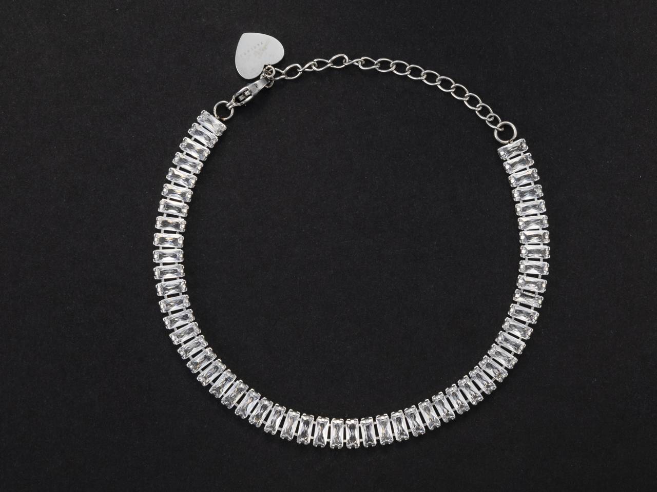 Bracciale Tennis Donna 4US Cesare Paciotti Acciaio Con Zirconi rettangolari bianchi 4UBR5502W
