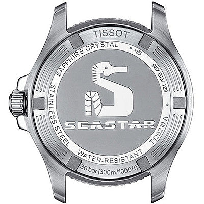 Orologio Unisex Tissot Seastar Quarzo Solo Tempo Acciaio Dorato Nero T1202102105100