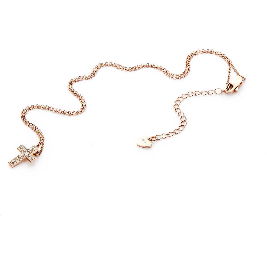 Collana Donna 4US Cesare Paciotti Argento Rosè 925 Croce Zirconi 4UCL4843W