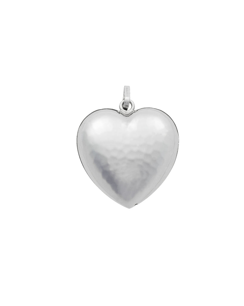Charm Donna Giovanni Raspini Argento 925 Cuore Grande Martellato Fatto A Mano 06924