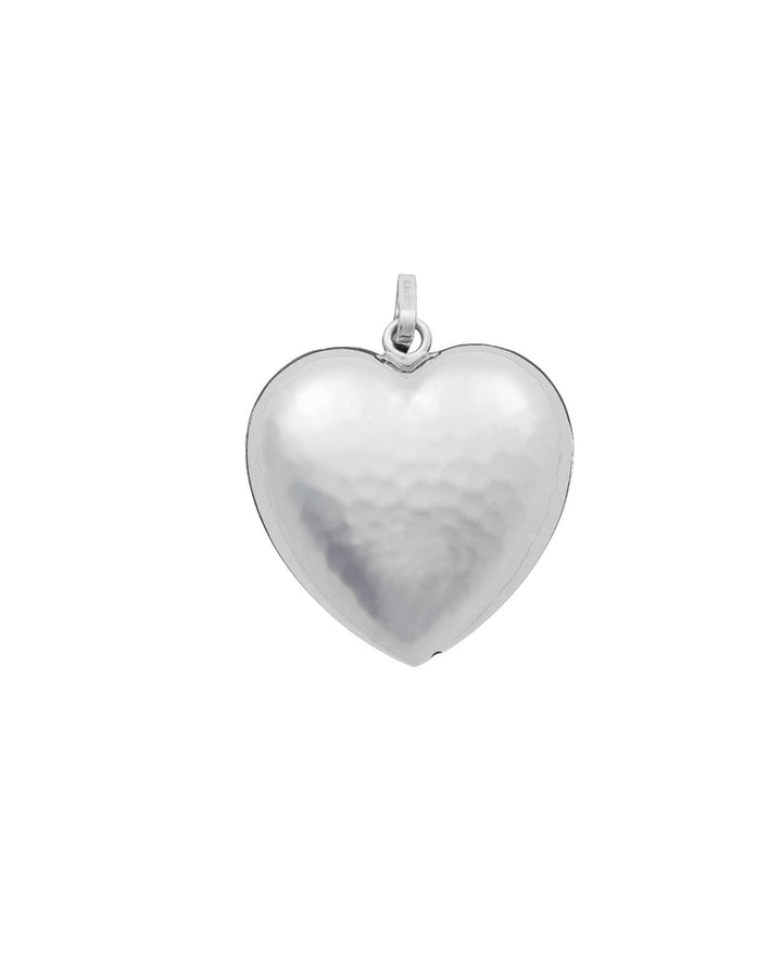 Charm Donna Giovanni Raspini Argento 925 Cuore Grande Martellato Fatto A Mano 06924