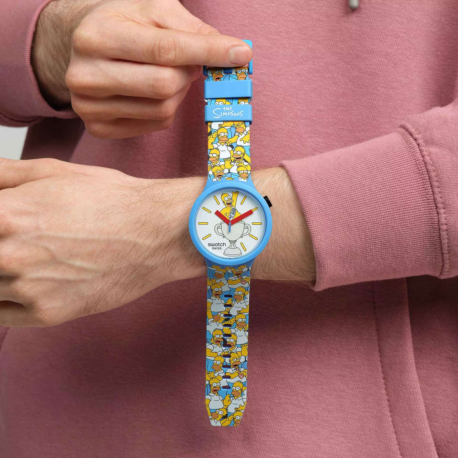 Orologio Unisex Swatch Best Dad Ever Homer Big Bold Simpson Collection SB05Z100