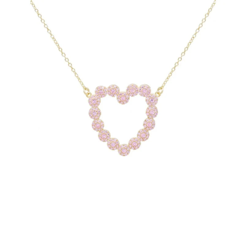 Collana Donna Laura P. Argento Dorato 925 Cuore Zircone Rosa CL0067GRS