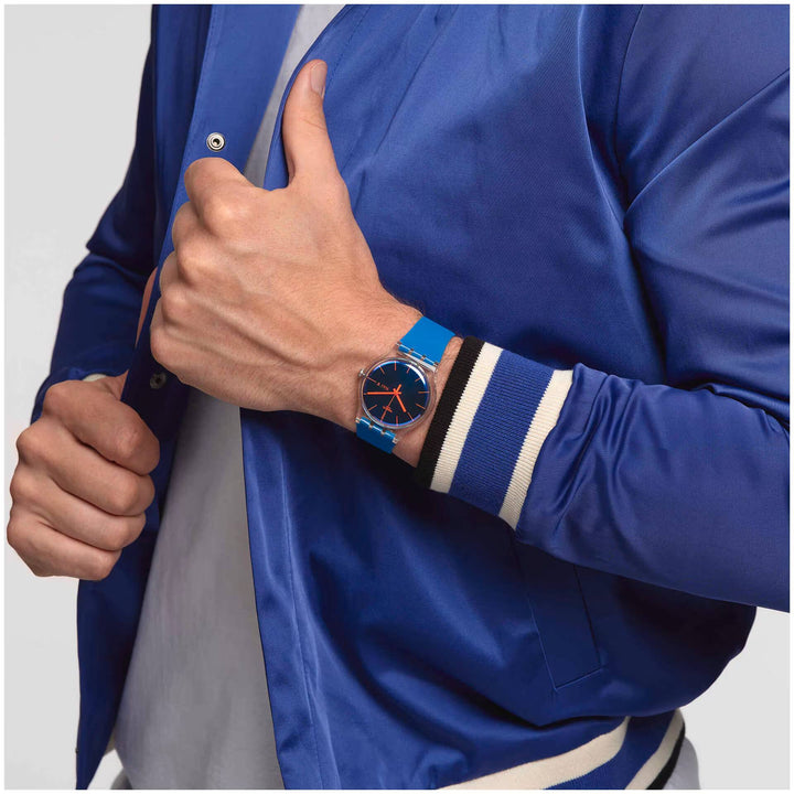 Orologio Unisex Swatch POLABLUE Quarzo Solo Tempo SO29K702