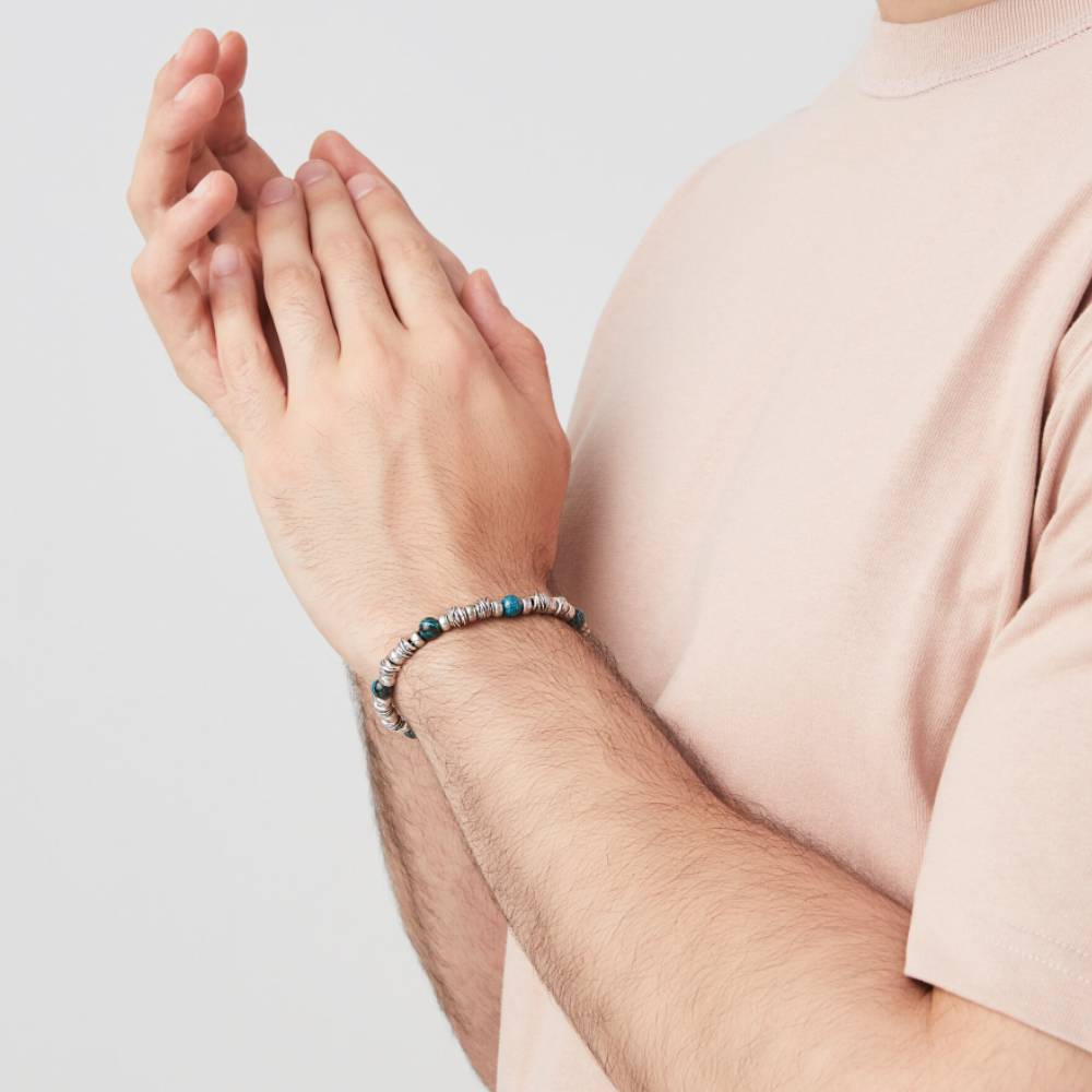 Bracciale Uomo Giovanni Raspini Bond Argento 925 Pietra Diaspro Verde 12211