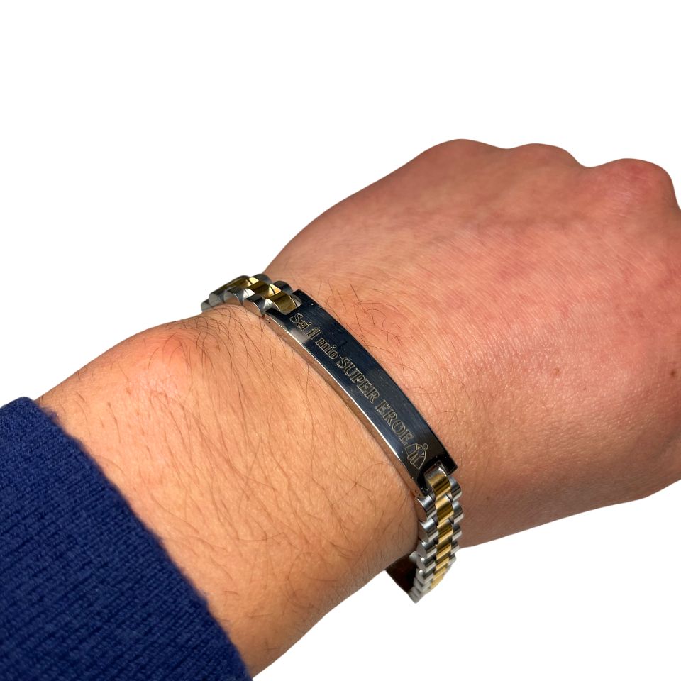 Bracciale Uomo Re Mida Festa del Papà Personalizzato Incisione BR-ACC-1