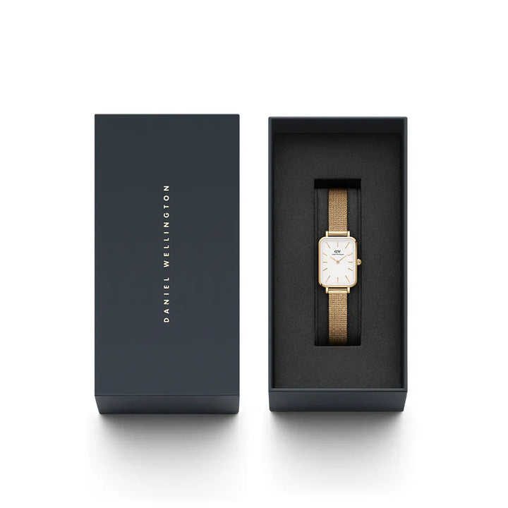 Orologio Donna Daniel Wellington Acciaio Dorato Quadro 20 x 26 mm Bianco DW00100556