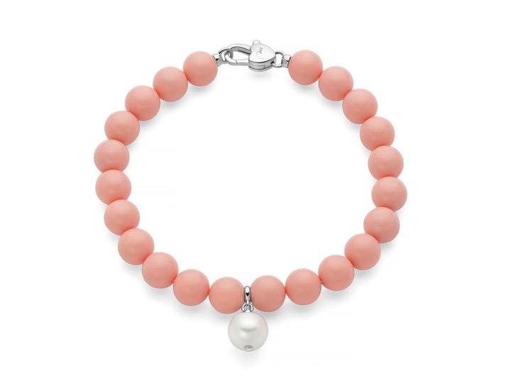 Bracciale Donna Miluna Terra Mare Agglomerato Corallo Rosa E Perla PBR3736