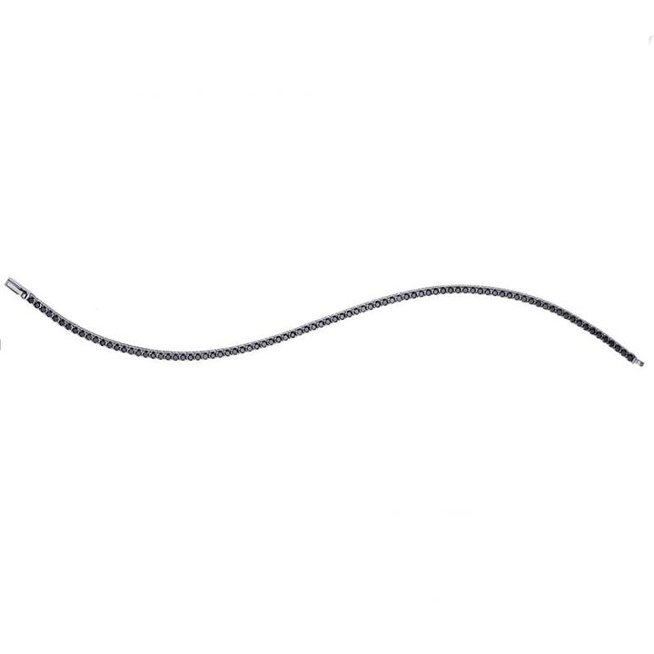 Bracciale Uomo Zancan Tennis Argento 925 Zirconi Neri ESB077-18