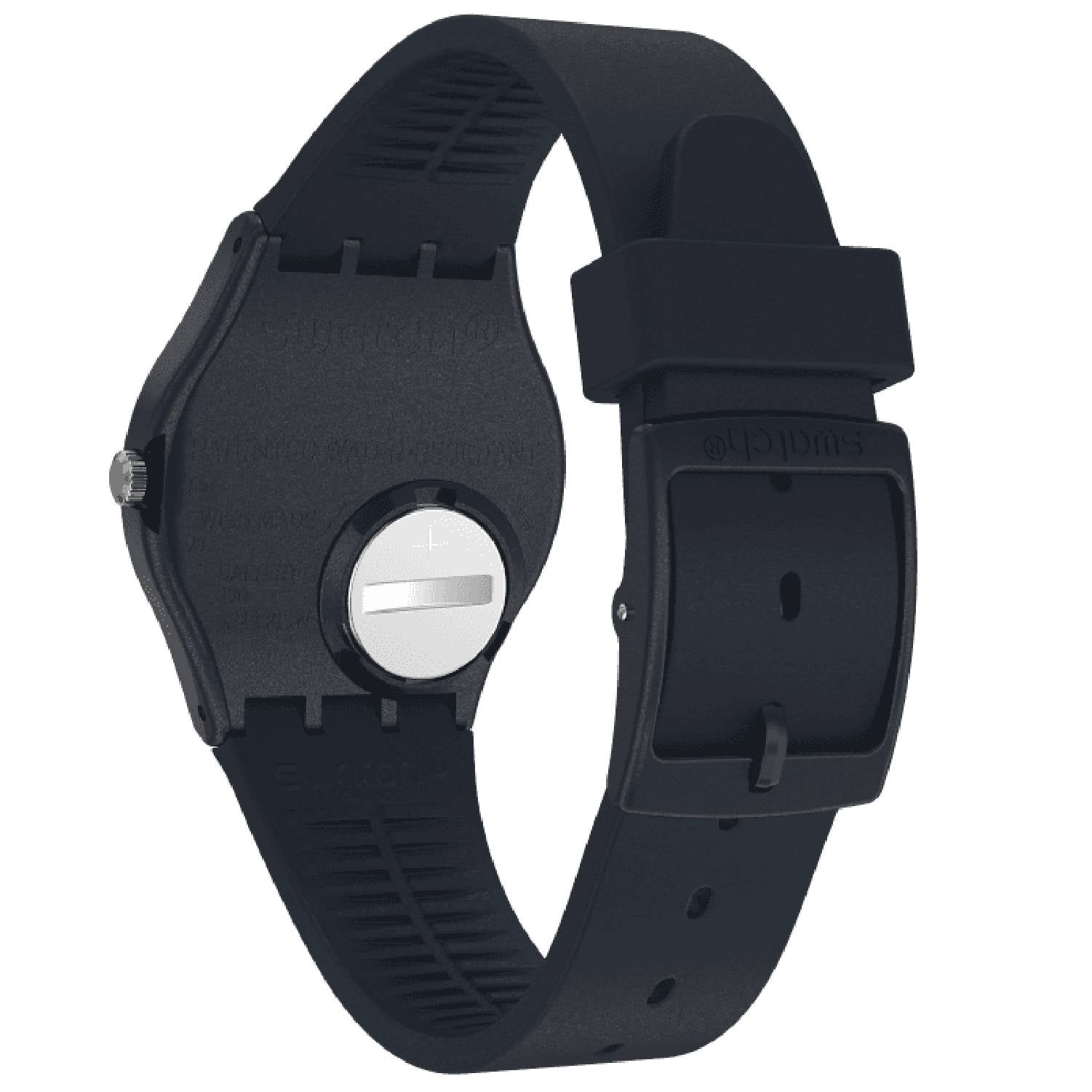 Orologio Donna Gomma Silicone Swatch Quarzo Solo Tempo Blu Data GN414