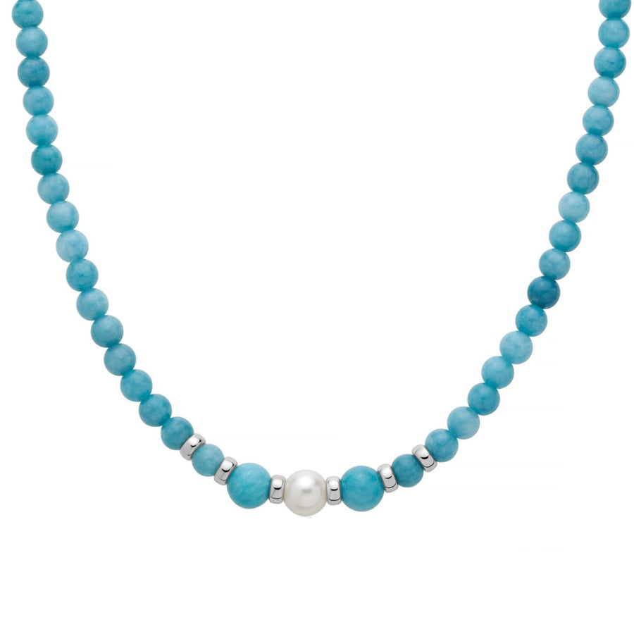 Collana Donna Argento 925 Miluna Pasta Di Turchese Perle PCL6722