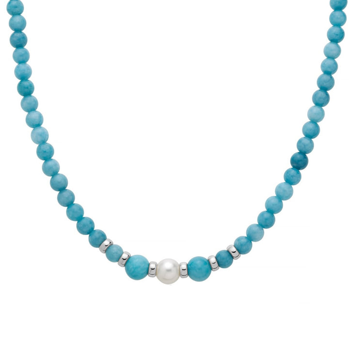 Collana Donna Argento 925 Miluna Pasta Di Turchese Perle PCL6722