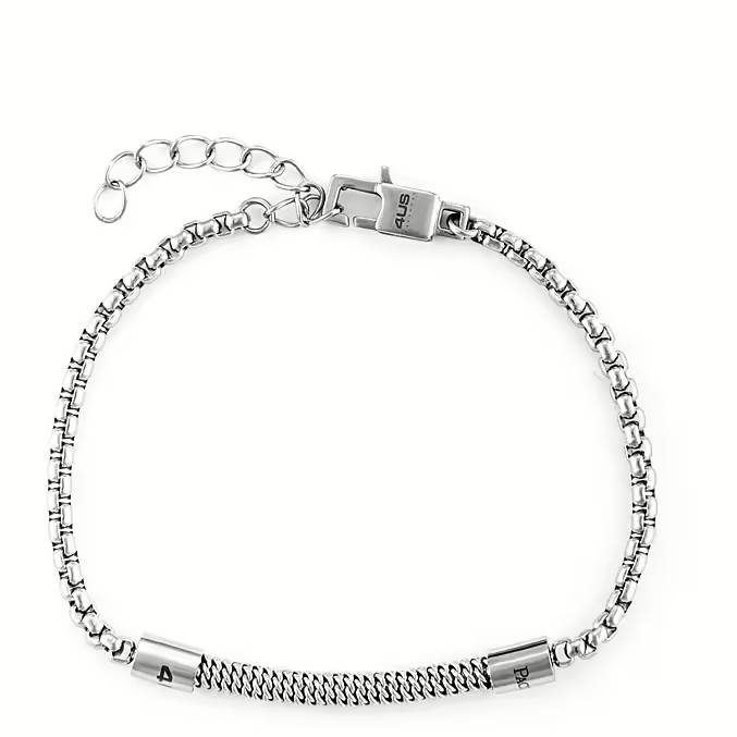 Bracciale Uomo 4US Cesare Paciotti Acciaio Catena Lucida Targhetta Satin 4UBR6154