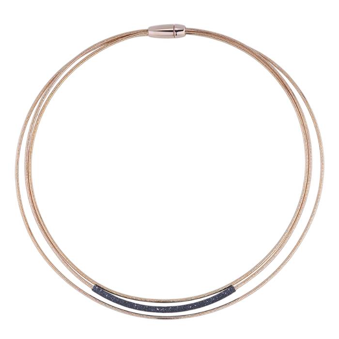Collana Donna Pesavento Argento 925 Tre Fili Rosè Polvere Di Sogni Nero WDNAG1029