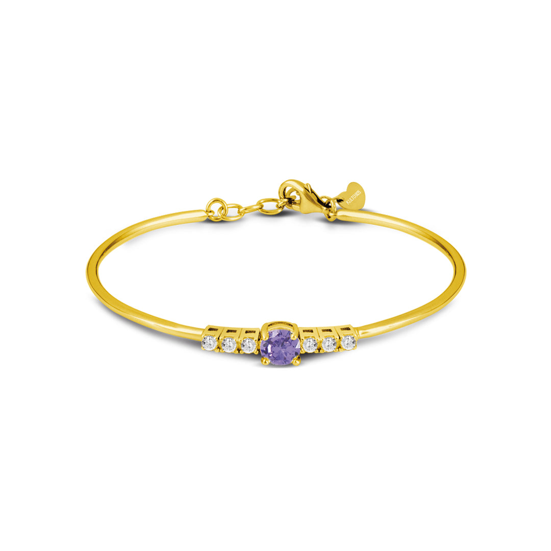 Bracciale Semirigido Argento Kulto 925 Zirconi bianchi e ametista KB925-03