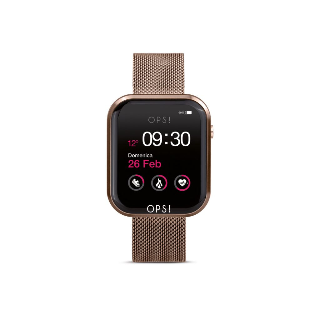 Orologio Unisex Ops Object Smartwatch Call Acciaio Rosè Maglia  Milano OPSSW-17