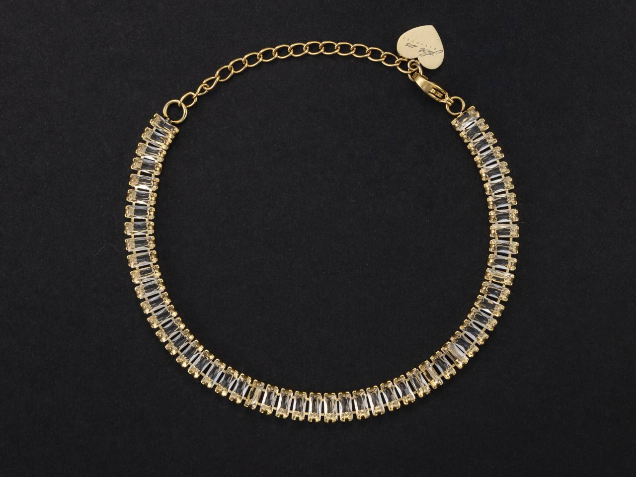 Bracciale Tennis Donna 4US Cesare Paciotti Acciaio dorato Con Zirconi rettangolari bianchi 4UBR5503W
