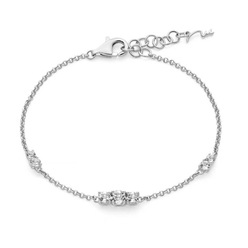 Bracciale Donna Miluna Argento 925 Giochi Di Luce Topazi Bianchi BRD1267