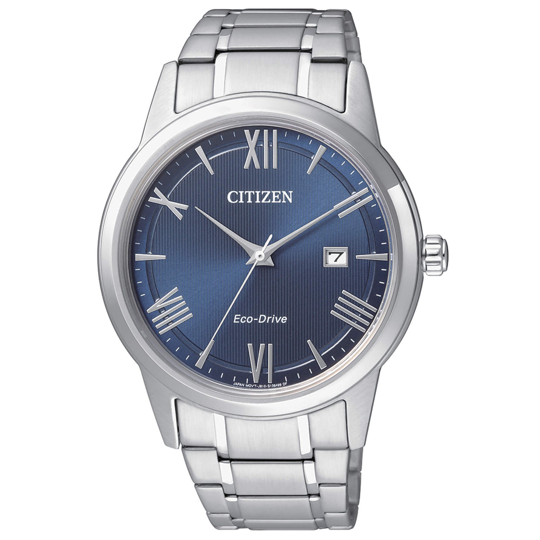 Orologio Uomo Citizen Eco-Drive Quarzo Solo Tempo Data Acciaio Blu AW1231-58L