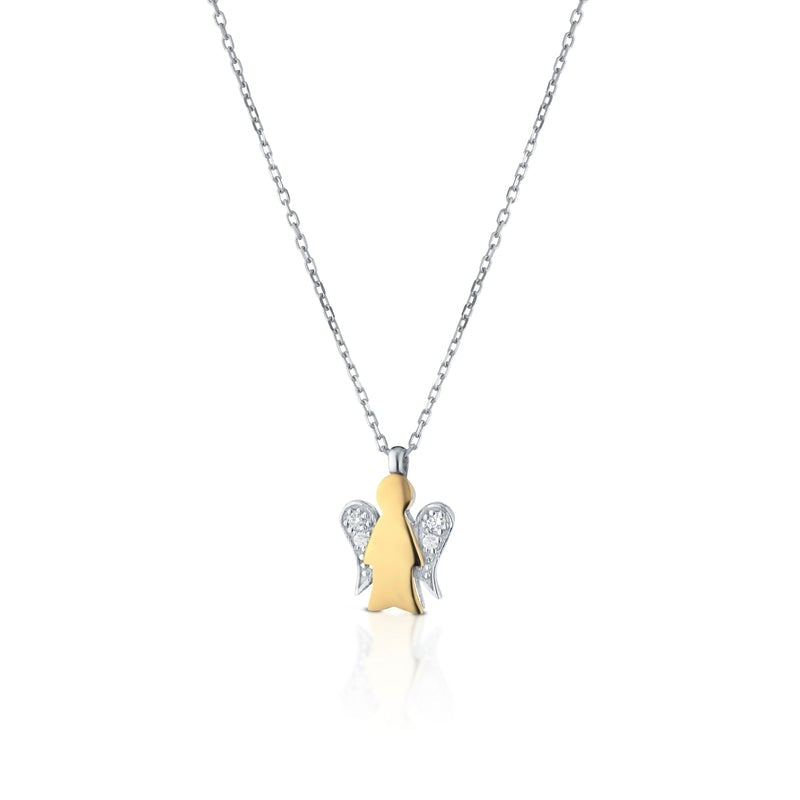 Collana Donna Roberto Giannotti Oro Bicolore 9 KT Angelo Diamanti Bianchi NKT321