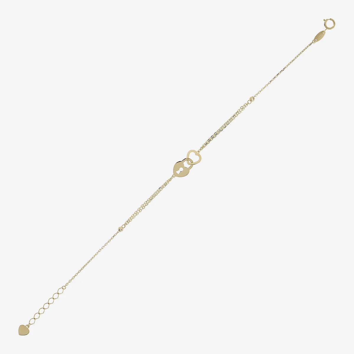 Bracciale Donna Milor Gold 9 KT Catena Rolò Cuori Intrecciati WSGD90397.YG