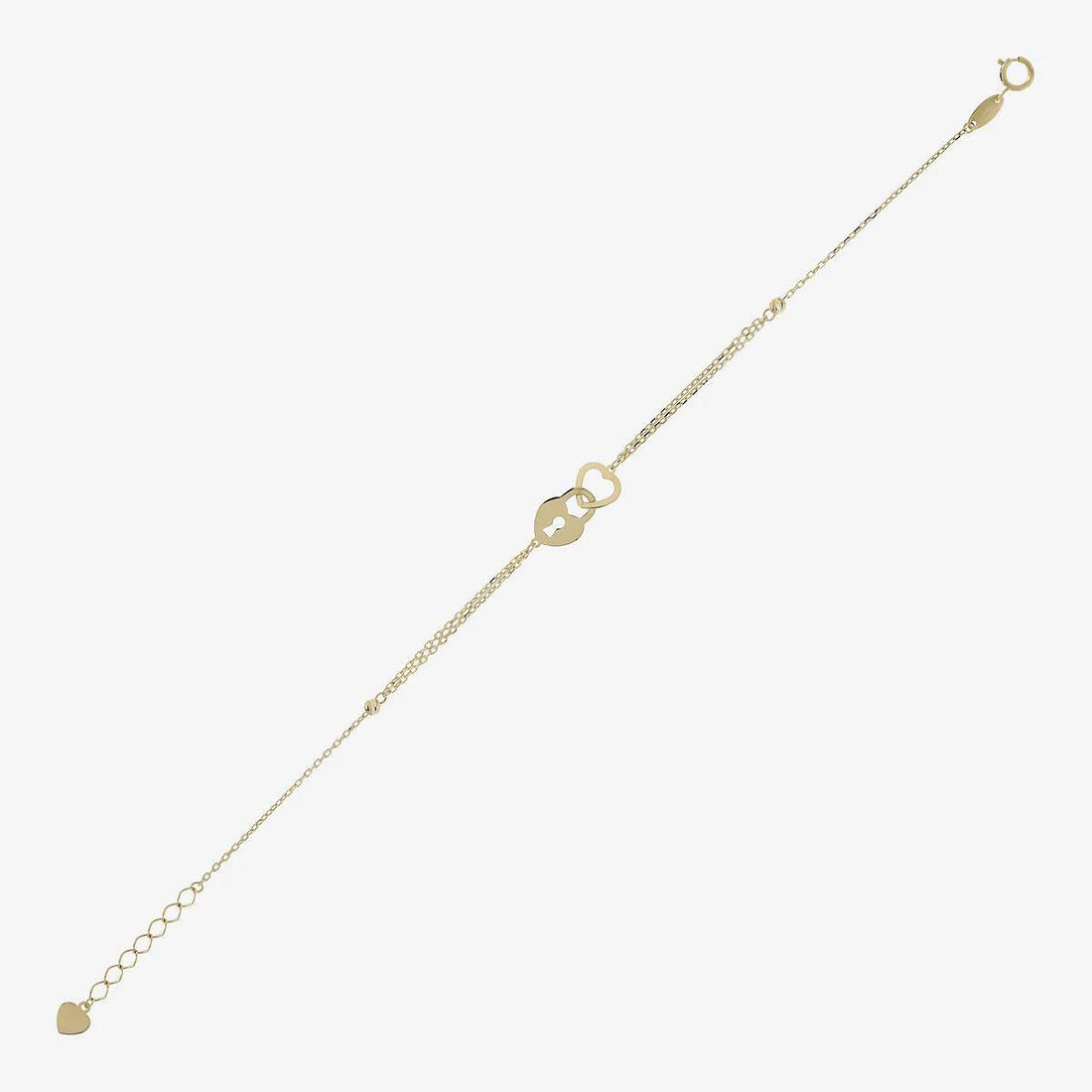 Bracciale Donna Milor Gold 9 KT Catena Rolò Cuori Intrecciati WSGD90397.YG