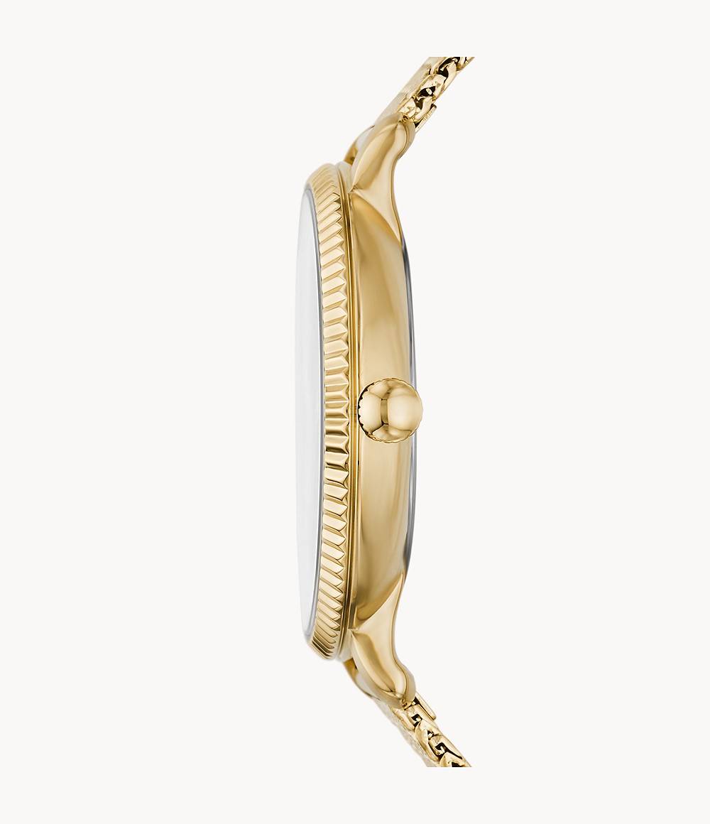 Orologio Donna Fossil Acciaio Dorato Quarzo Solo Tempo Data Jacqueline Verde ES5242
