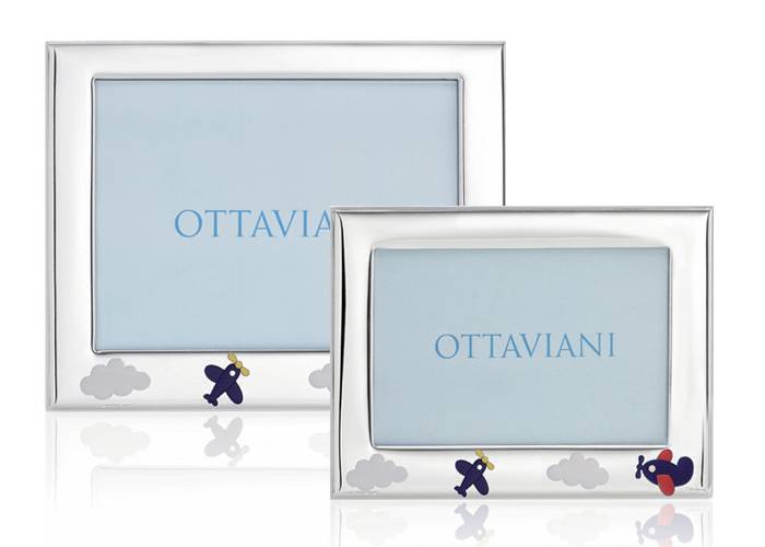 Portafoto Ottaviani Argento 999 Nascita Bimba Aereoplano 10x15 7021BC