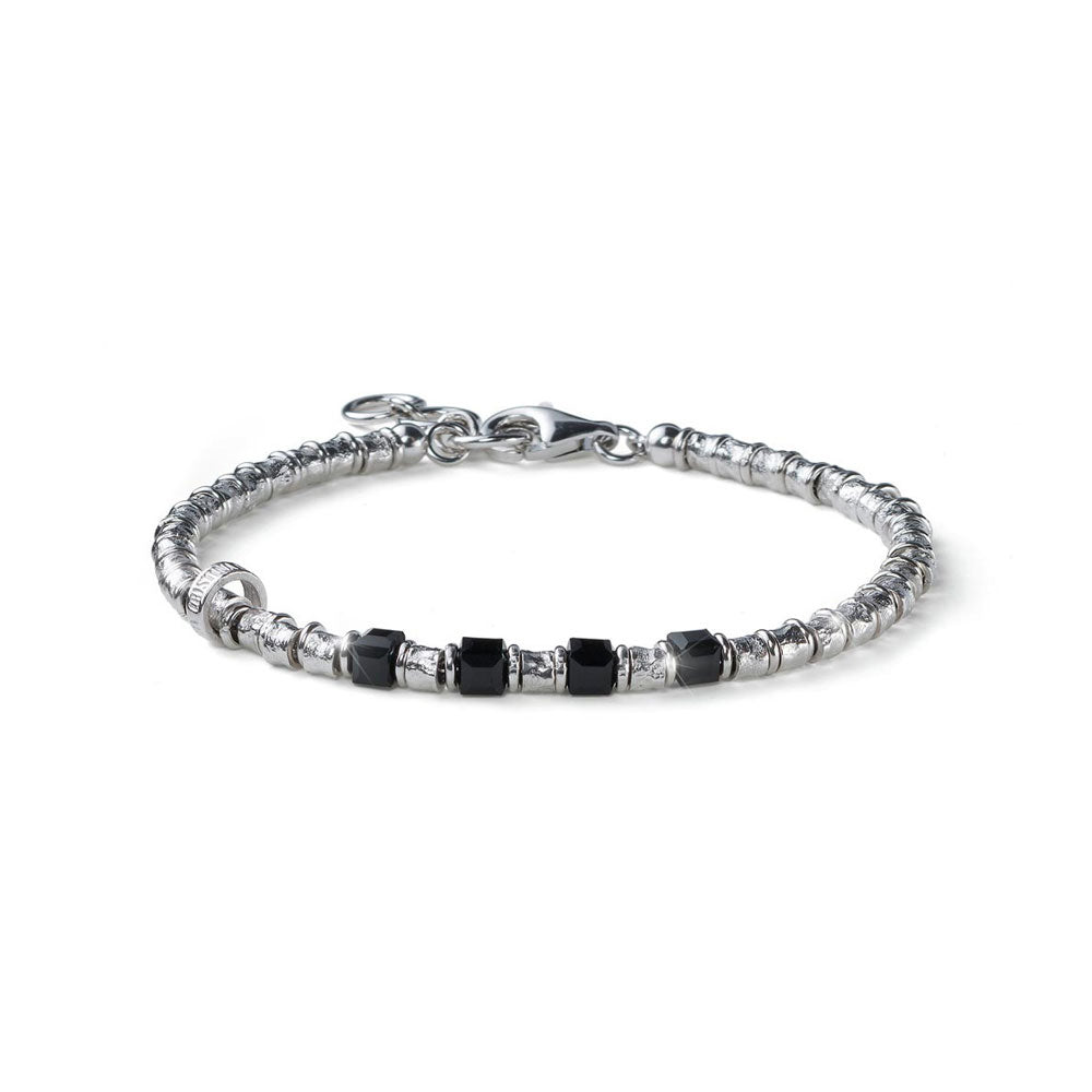 Bracciale Uomo Maria Cristina Sterling Argento 925 Cubi Neri Sfaccettati G3598
