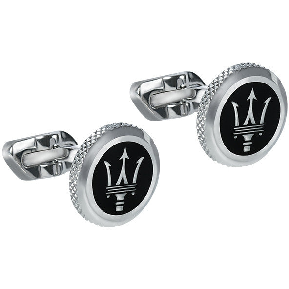 Gemelli Uomo Acciaio Maserati Logo Centrale