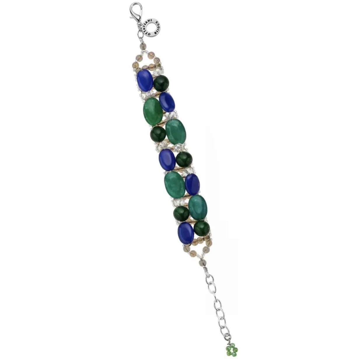 Bracciale Donna Ottaviani con quarzi Verdi e pietre bianche 500814B