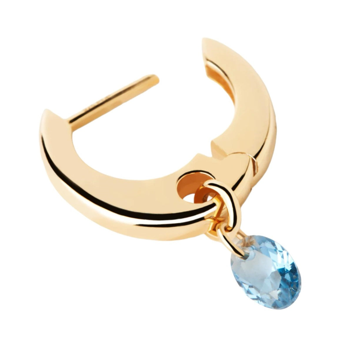 Orecchini Donna PDPaola Argento Dorato 925 Con Zircone Azzurro  AR01-B94-U