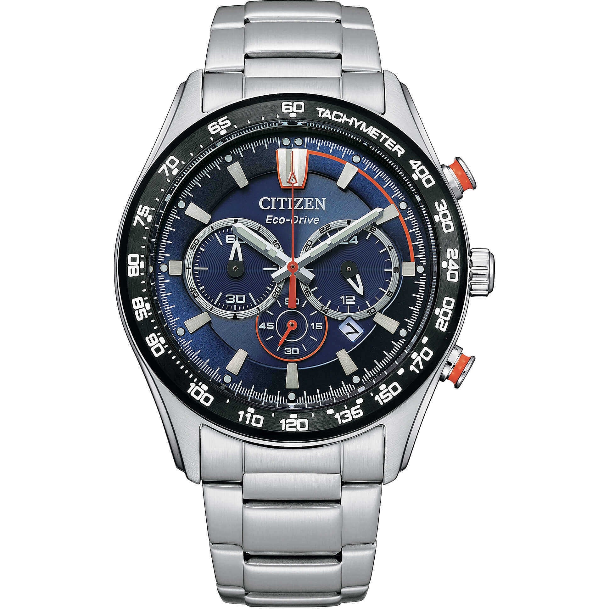 Orologio Uomo Acciaio CITIZEN  Eco Drive Racing Data Crono Quarzo CA4380-83E