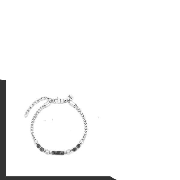 Bracciale Uomo 4US Cesare Paciotti Con Pietre Centrali Grigio 4UBR7808