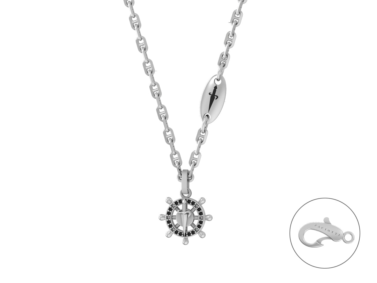 Collana Uomo Cesare Paciotti Argento timone JPCL5060B