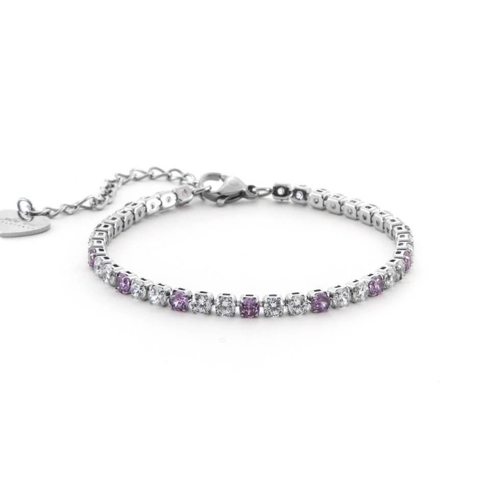Bracciale Donna 4US Cesare Paciotti Bracciale Acciaio Tennis Con Zirconi 4UBR7135W