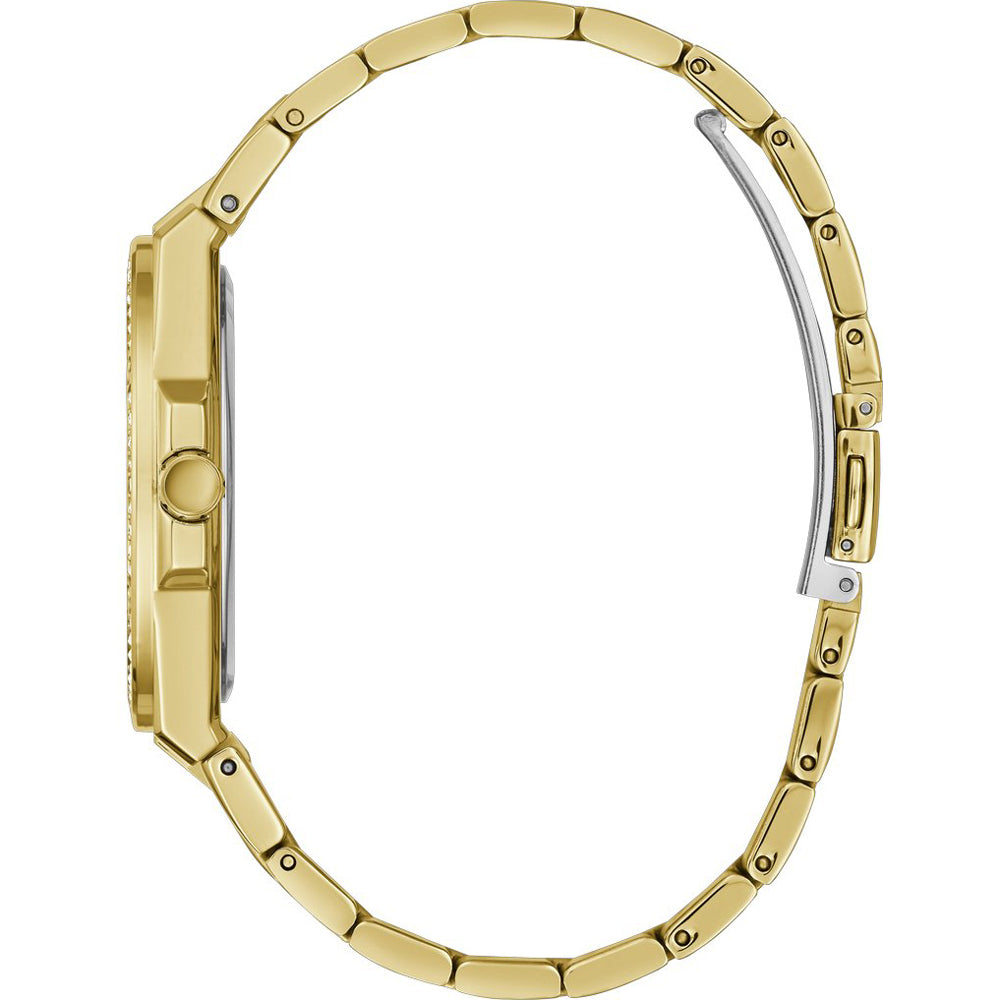 Orologio Donna Guess Quarzo Solo Tempo Acciaio Dorato Zirconi Data GW0286L2