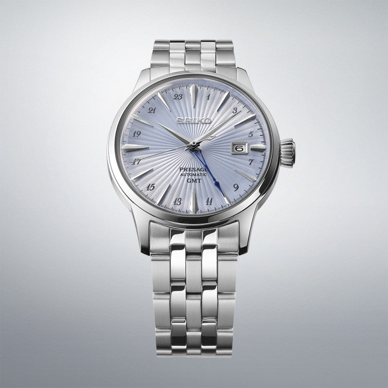 Orologio Uomo Seiko Presage Cocktail Sky Diving Azzurro GMT SSK037J1