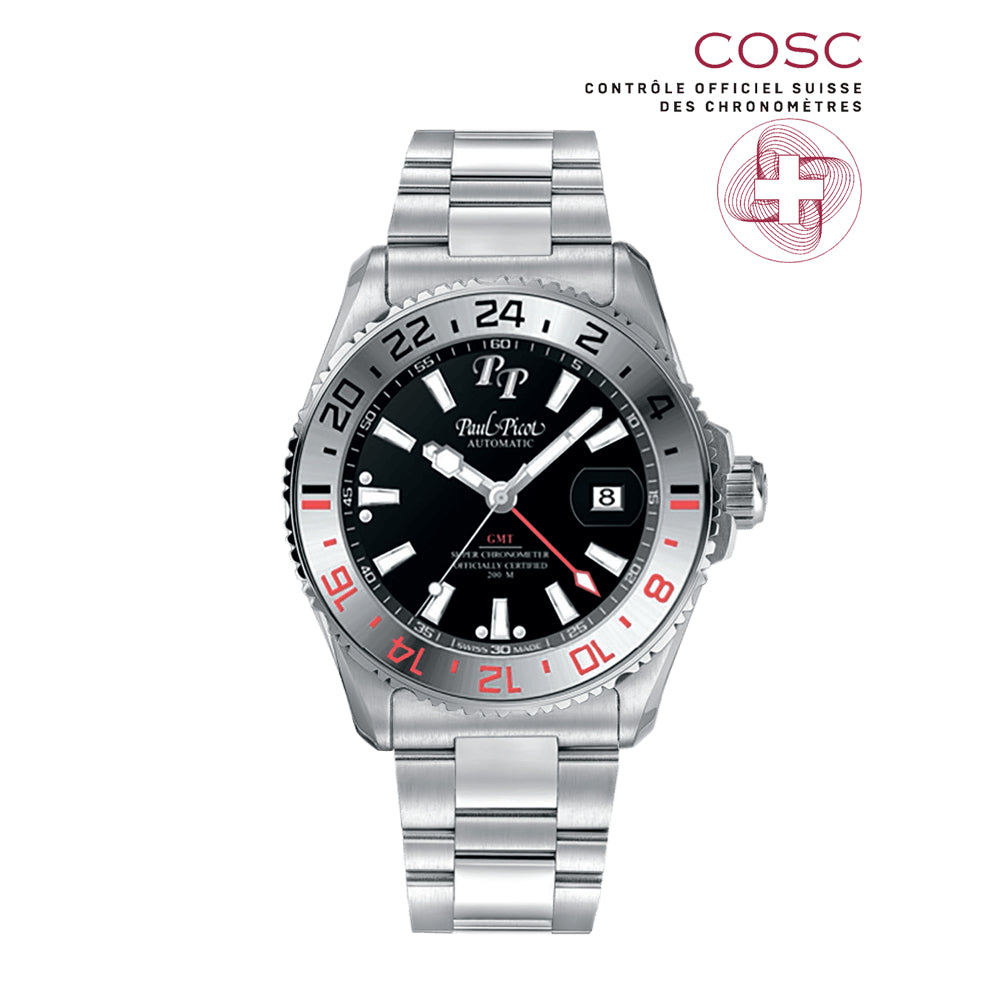 Orologio Uomo Paul Picot Automatico COSC Paul Mariner 5 GMT 200 M 4353G