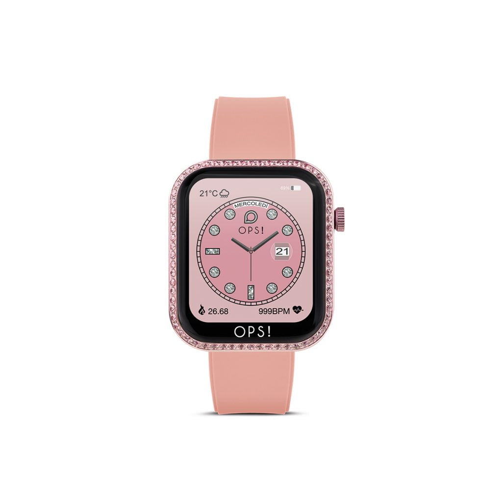Orologio Donna Ops Smartwatch Call Diamonds Zirconi Rosa OPSSW-41