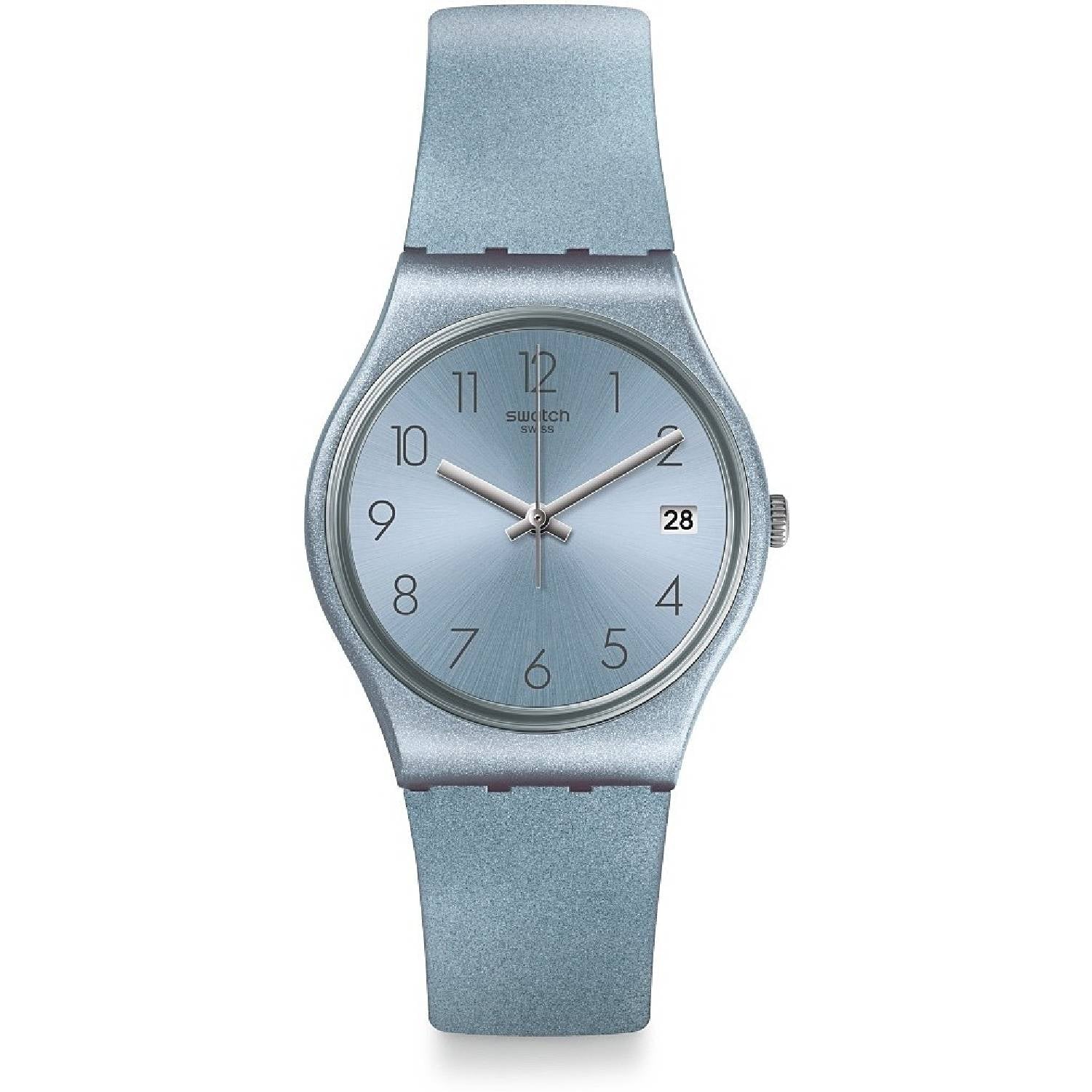 Orologio Donna Gomma Resina Swatch Quarzo Solo Tempo Data Blu  Azulbaya GL401
