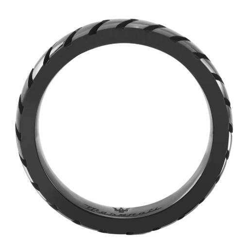 Anello Uomo Maserati Acciaio Ceramic Nero Misura 19 JM226ATZ88019