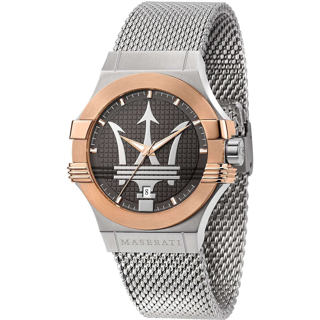 Orologio Uomo Acciaio Maserati Potenza Solo Tempo Data Rosè R8853108007