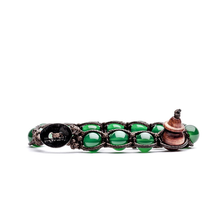 Bracciale Uomo Tamashii Biglie Agata Verde Porta Fortuna BHS900-12